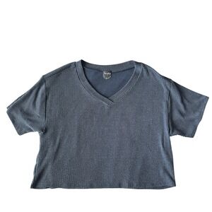 Altar'd State Plus Size Arula Tunic Blue V-Neck Shortsleeve Shirt Women's 1X